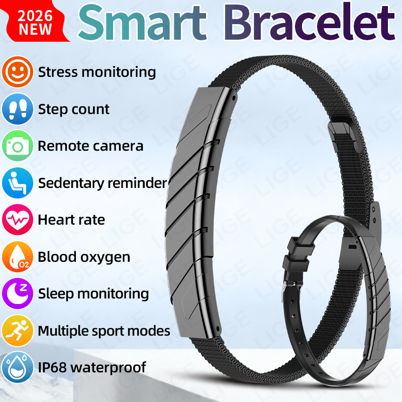 Fall Detection Watch - LIGE NO スクリーンレススマートブレスレット 心拍数ヘルスモニター スマートウォッチ 防水スポーツフィットネス