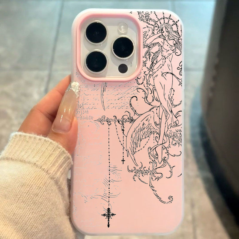 ゴシックスタイルの天使の十字線描画デザインのスマホケース、S - Samsung Galaxy S24 のレビューと価格