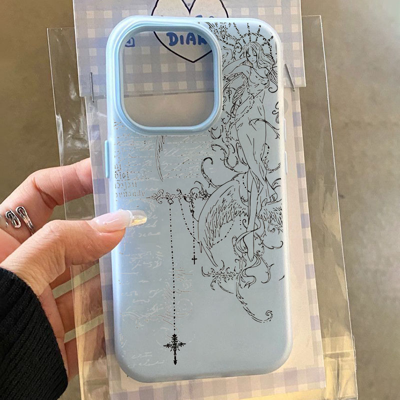 ゴシックスタイルの天使の十字線描画デザインのスマホケース、S - Samsung Galaxy S24 のレビューと価格